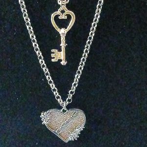 BEBE Layered Necklace With 2 Charms